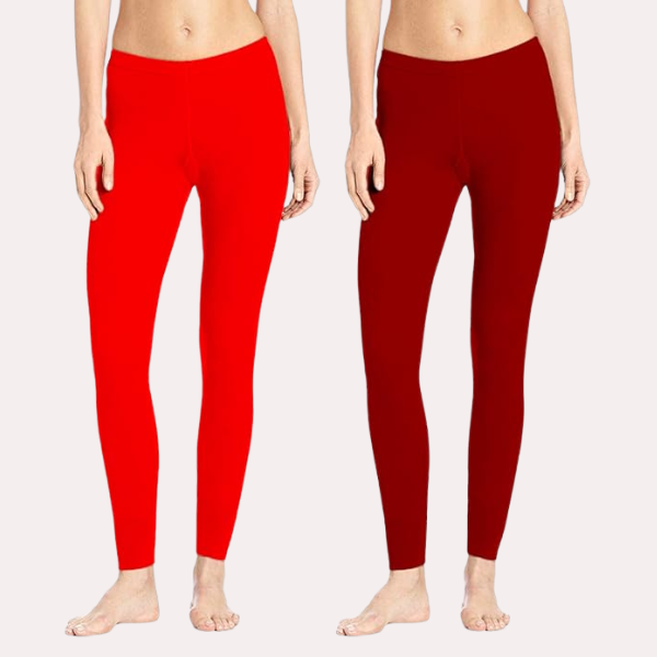2-Pack Flexible Cotton Blend Leggings Set