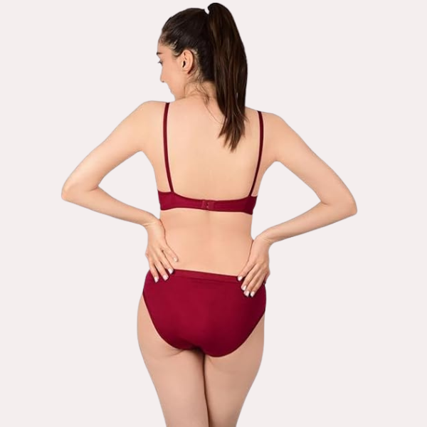 महिलाओं के लिए आरामदायक सूती ब्रा और पैंटी सेट (2 पैक)