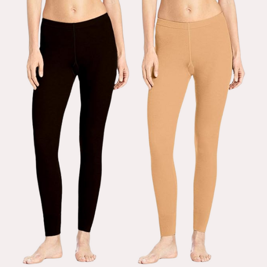 Women’s Elastic Fabric Leggings 2-Pack Set
