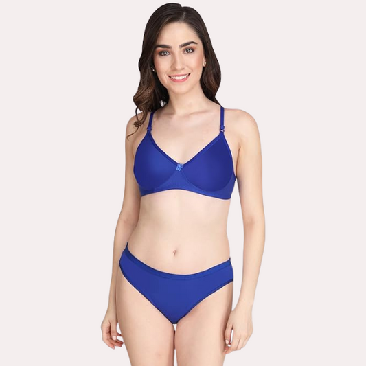 महिलाओं के लिए गैर-गद्देदार ब्रा पैंटी सेट (2 पैक)