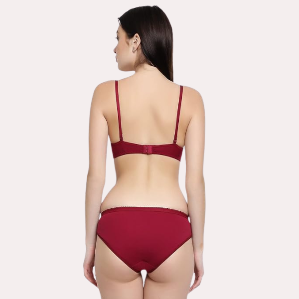 हल्के से गद्देदार ब्रा और सॉफ्ट कॉटन पैंटी सेट (2 पैक)