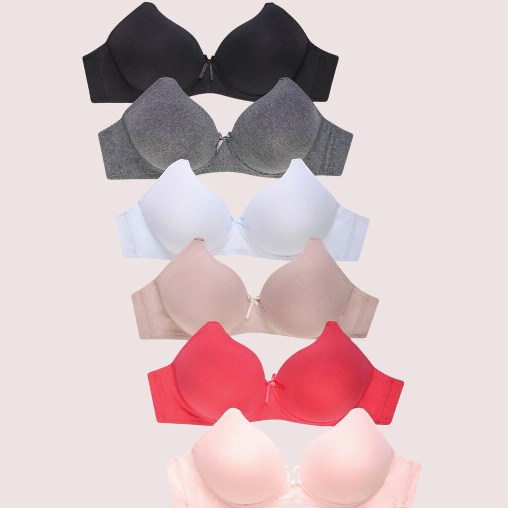 2 पैक नो वायर फुल कप लाइट पैडेड ब्रा