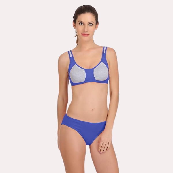 फिटनेस स्पोर्ट्स ब्रा पैंटी सेट (2 पैक)