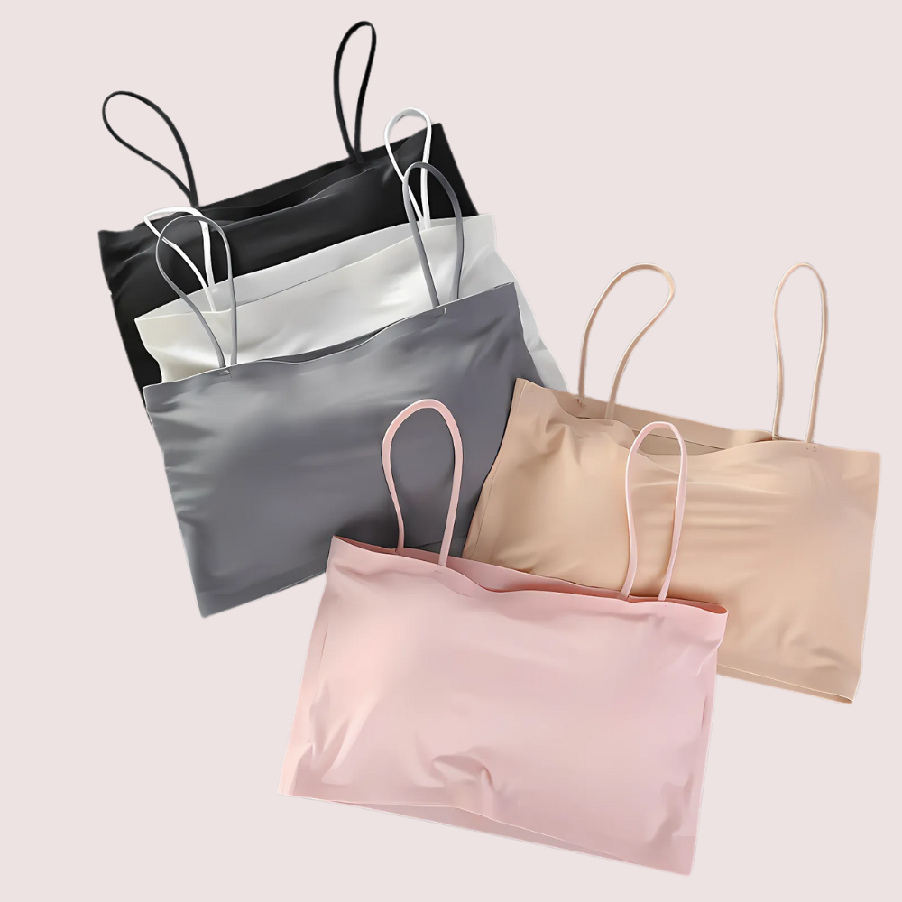 2 पैक सीमलेस गद्देदार फसल शीर्ष ब्रा