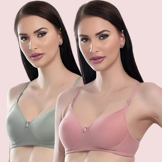 लिफ्ट और लाउंज 2-पैक हल्के से गद्देदार पुश-अप ब्रा