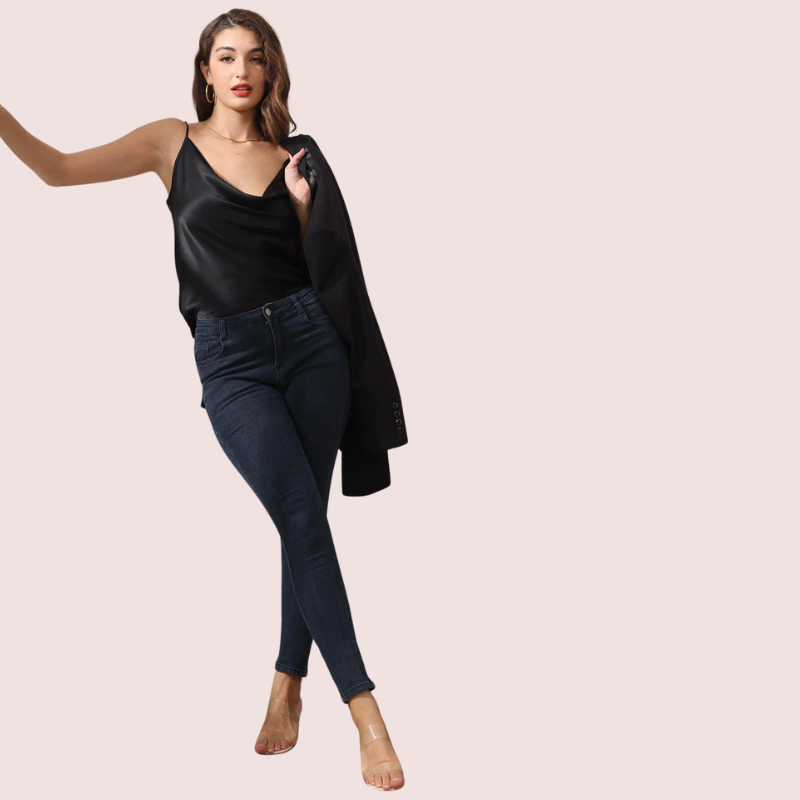 Éclat satiné Cowl neck stk satin camisole