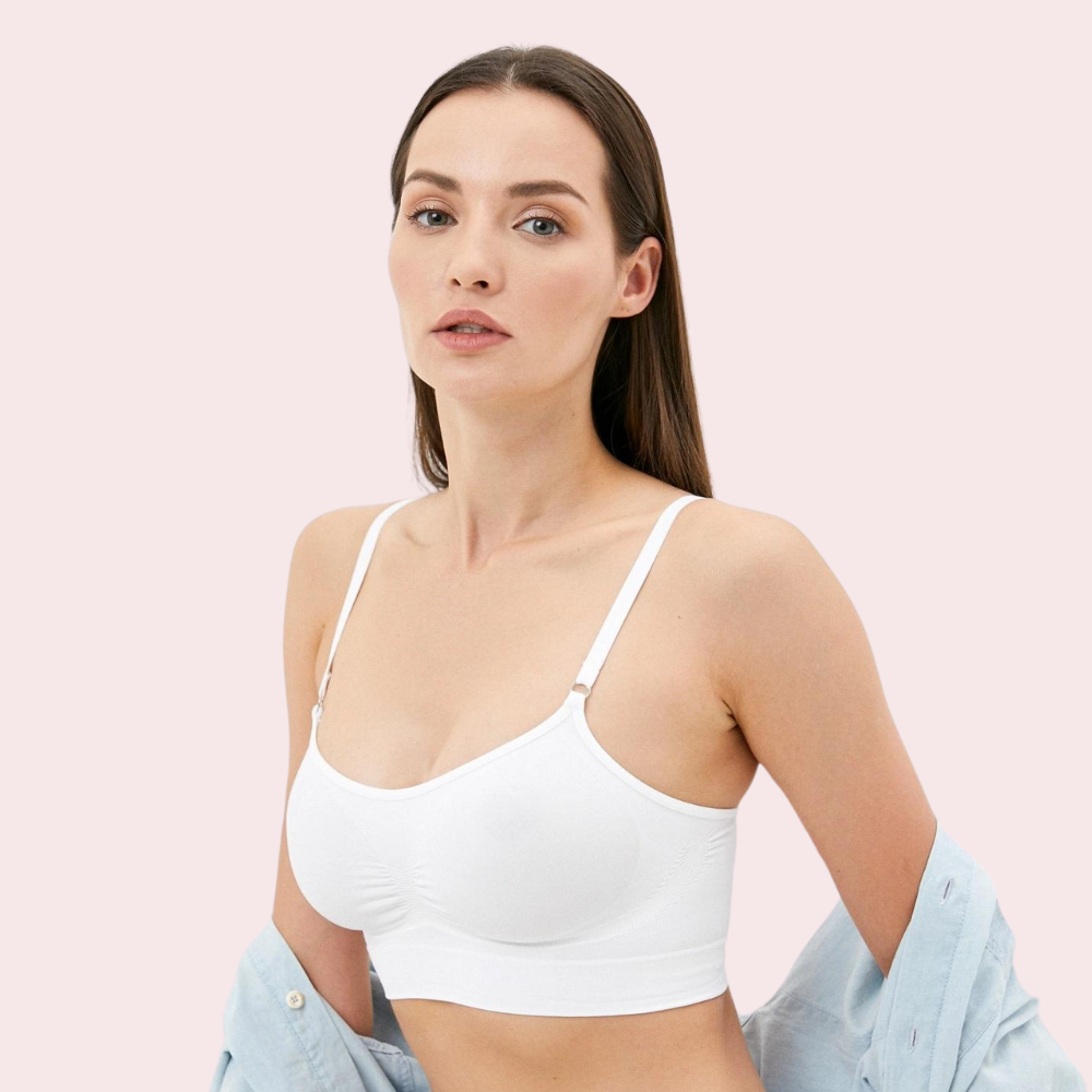 लड़कियों के लिए 3-पैक स्टाइलिश स्ट्रेटेबल स्पोर्ट्स ब्रा