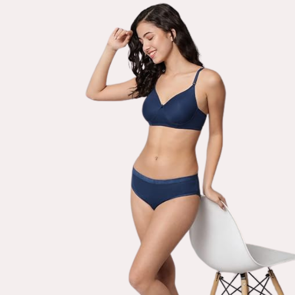 क्लासिक कॉटन सेक्सी ब्रा और पैंटी सेट (2 पैक)