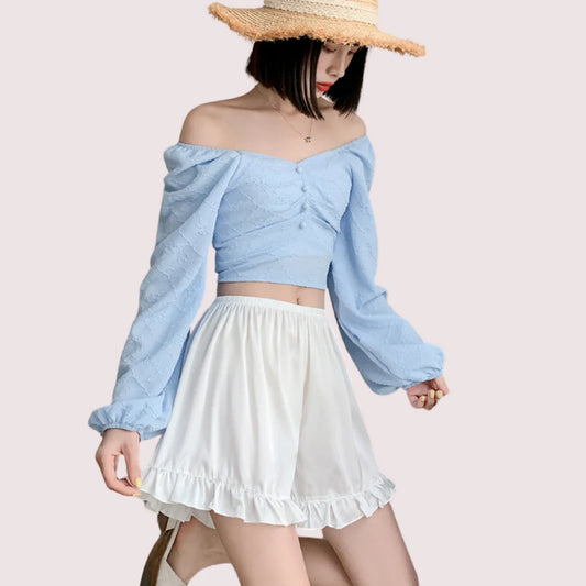 महिला रफल्स साटन अशुद्ध रेशम फ्रेंच अंडरवियर