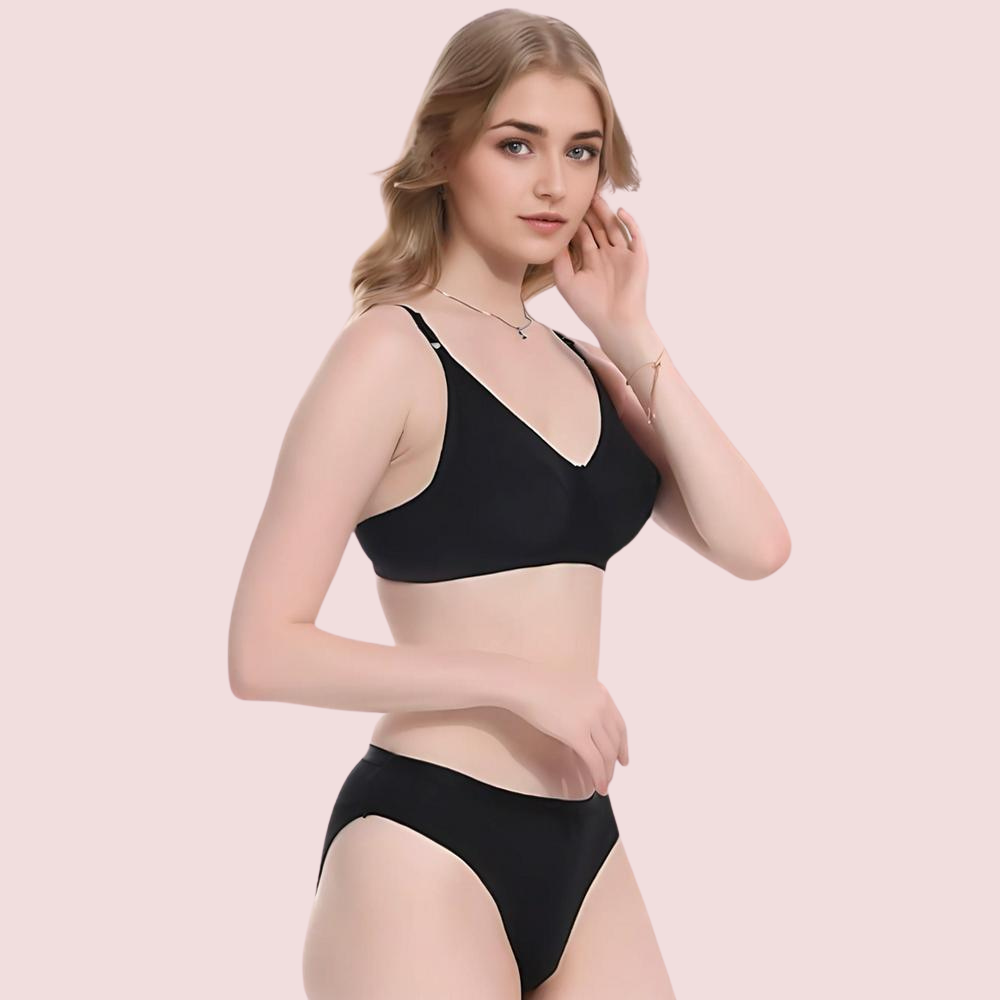 कम्फर्ट ब्लिस 2-पैक हल्के से गद्देदार ब्रा और पैंटी सेट