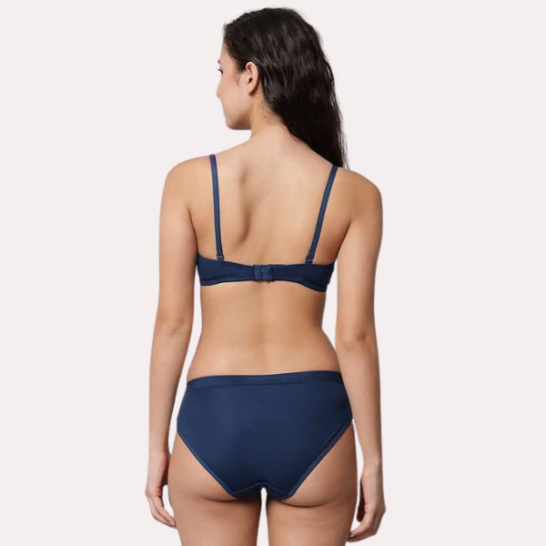 क्लासिक कॉटन सेक्सी ब्रा और पैंटी सेट (2 पैक)