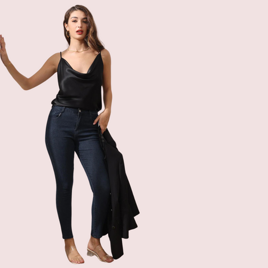 Éclat satiné Cowl neck stk satin camisole