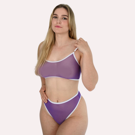 स्पष्ट लालित्य पारदर्शी ब्रा और पेटी सेट