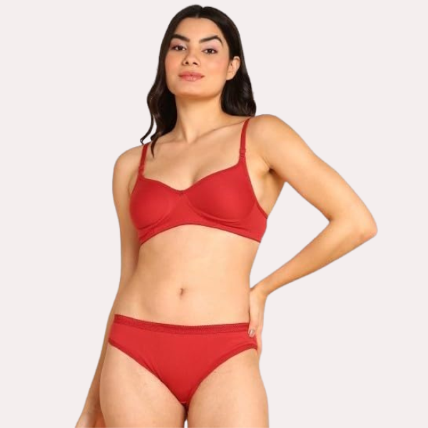 उसके लिए नरम सूती अधोवस्त्र सेट (2 पैक)