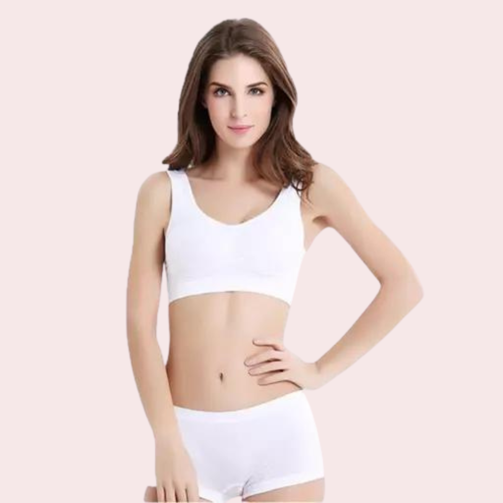 कंट्रास्ट मीडियम सपोर्ट स्पोर्ट्स ब्रा ट्विन पैक