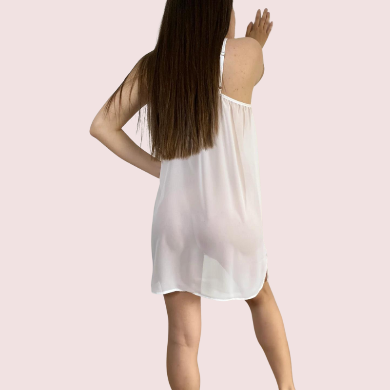 सेक्सी प्लस साइज़ शीर मेश स्लिप नाइटवियर