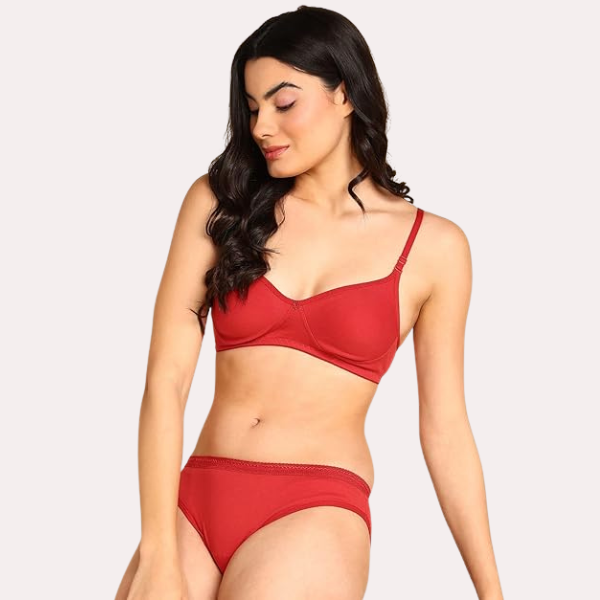 उसके लिए नरम सूती अधोवस्त्र सेट (2 पैक)