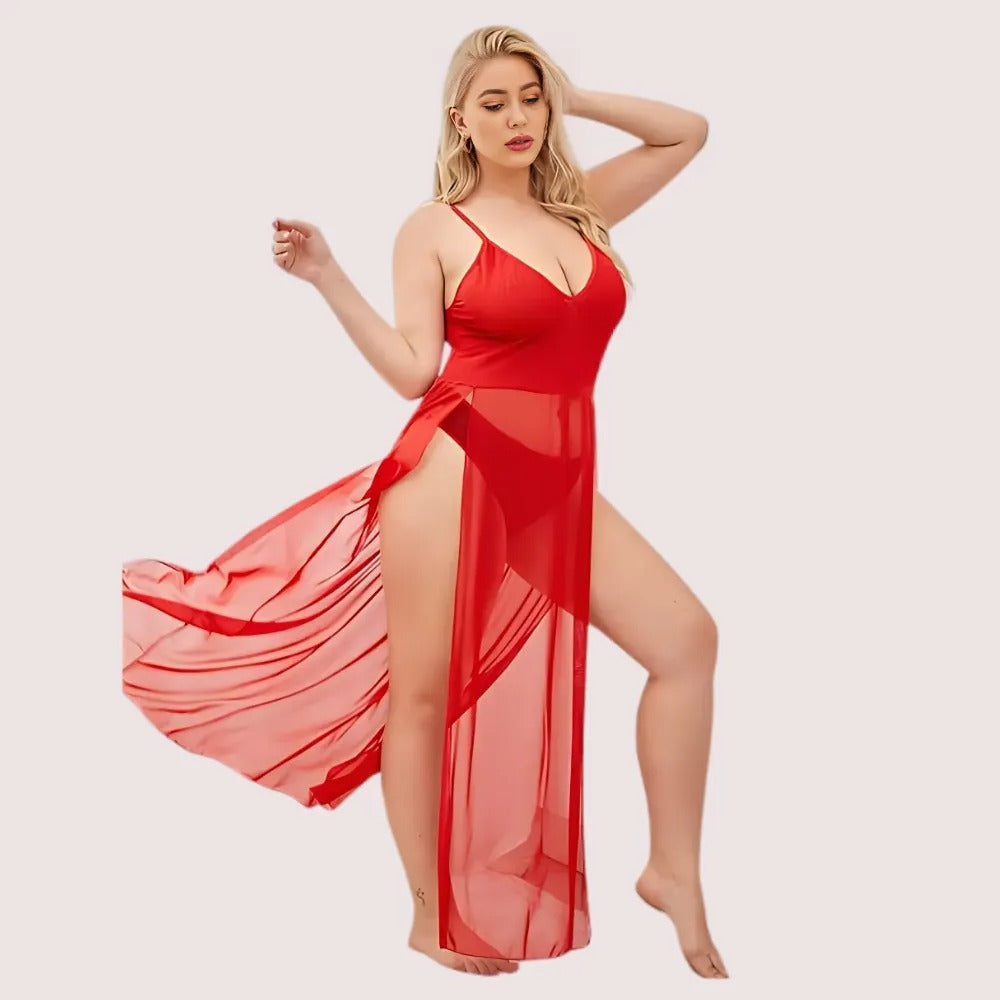 नरम सुरुचिपूर्ण फीता मोहक नाइटगाउन