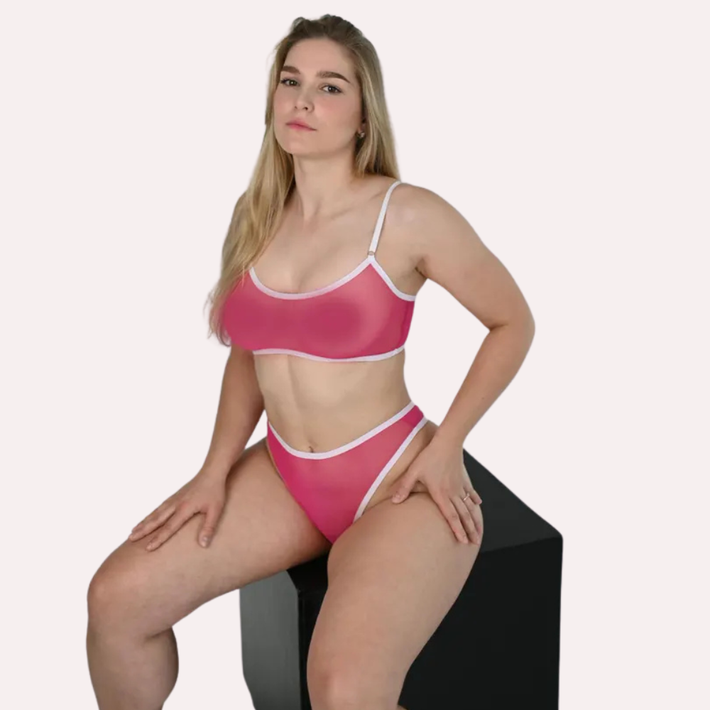 स्पष्ट लालित्य पारदर्शी ब्रा और पेटी सेट