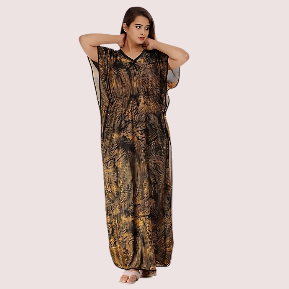 लड़कियों/महिलाओं के लिए मुद्रित साटन नाइटी