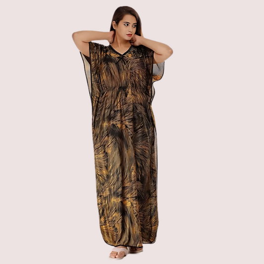 लड़कियों/महिलाओं के लिए मुद्रित साटन नाइटी