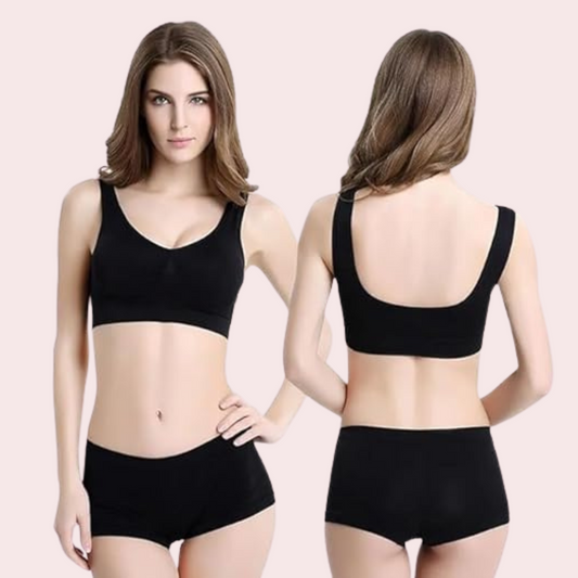 कंट्रास्ट मीडियम सपोर्ट स्पोर्ट्स ब्रा ट्विन पैक