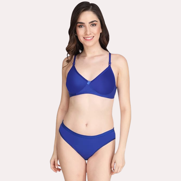 महिलाओं के लिए गैर-गद्देदार ब्रा पैंटी सेट (2 पैक)