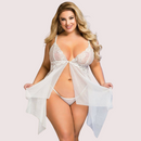 Douce जुनून सफेद फीता ट्रिम babydoll