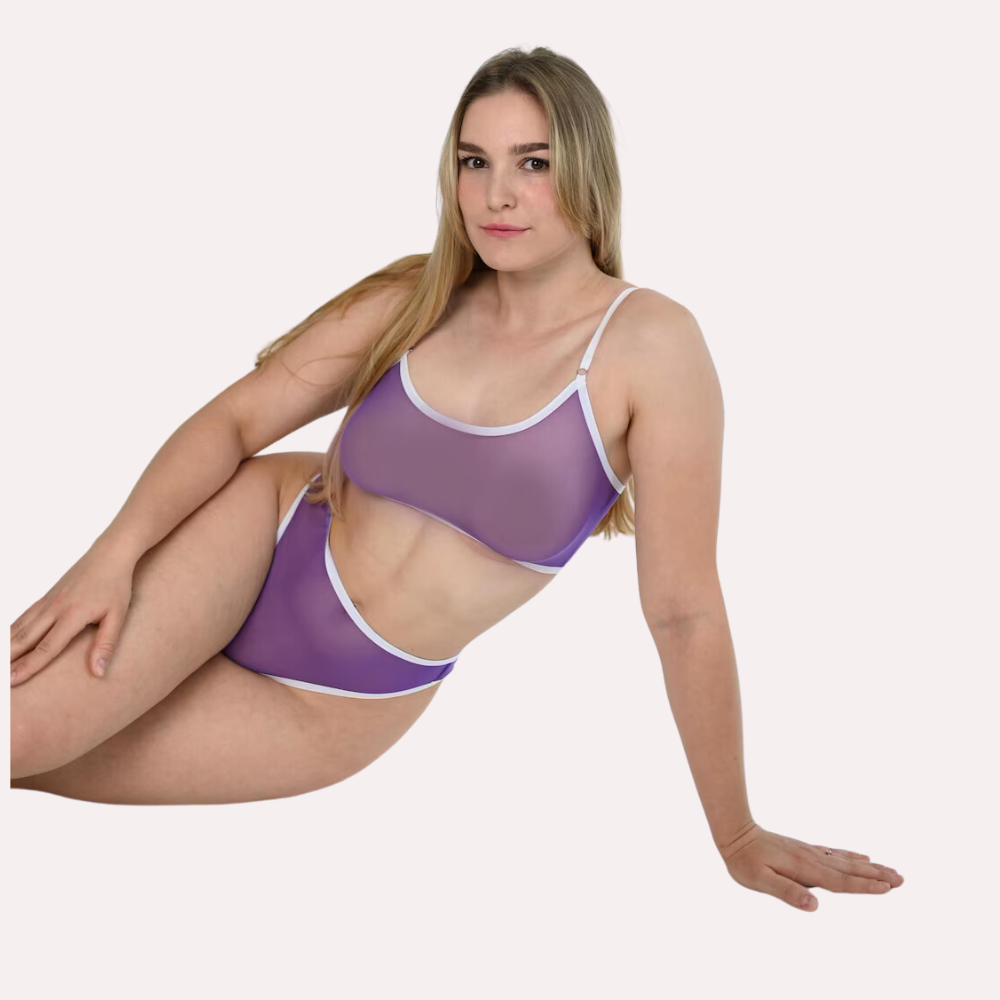 स्पष्ट लालित्य पारदर्शी ब्रा और पेटी सेट