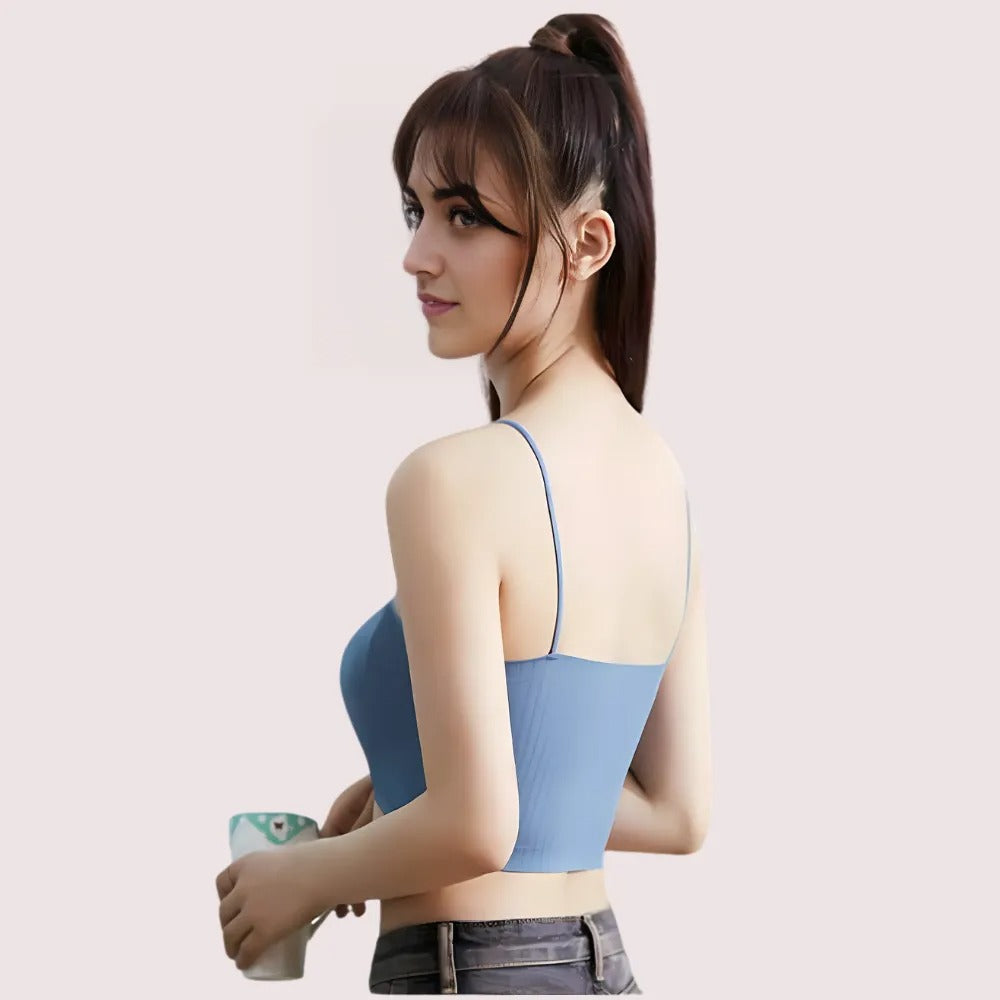 2 पैक सीमलेस गद्देदार फसल शीर्ष ब्रा