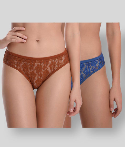 मल्टीकलर लेस डिज़ाइन महिलाओं की बिकनी (2 का पैक)