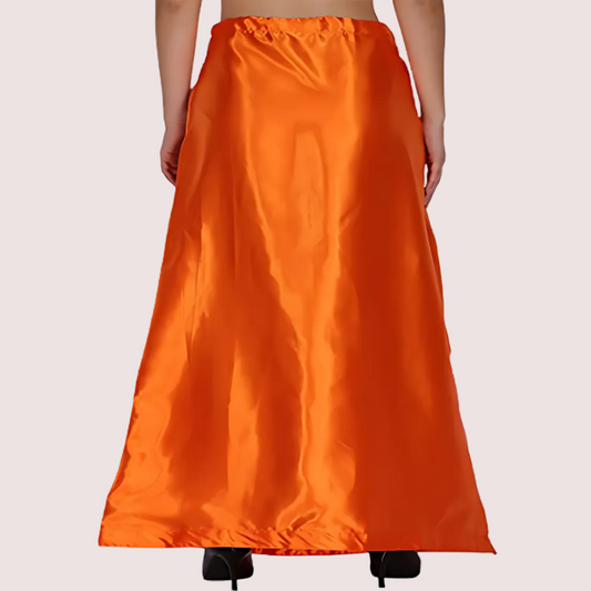 Ladies Glossy silk Underskirt Combo Pack of 2 Orange Purple.