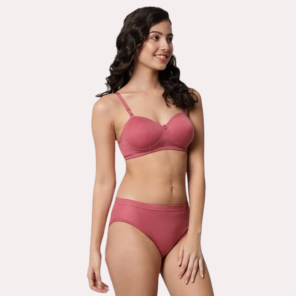 आकस्मिक ठाठ कॉटन ब्रा पैंटी सेट (2 पैक)